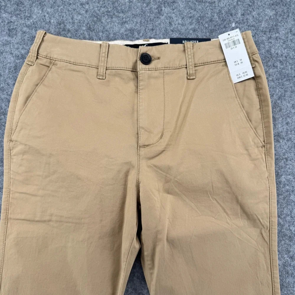 Hollister Skinny Chino Pants Mens 28x30 Khaki Epic Flex Tan 330-302-0717-475